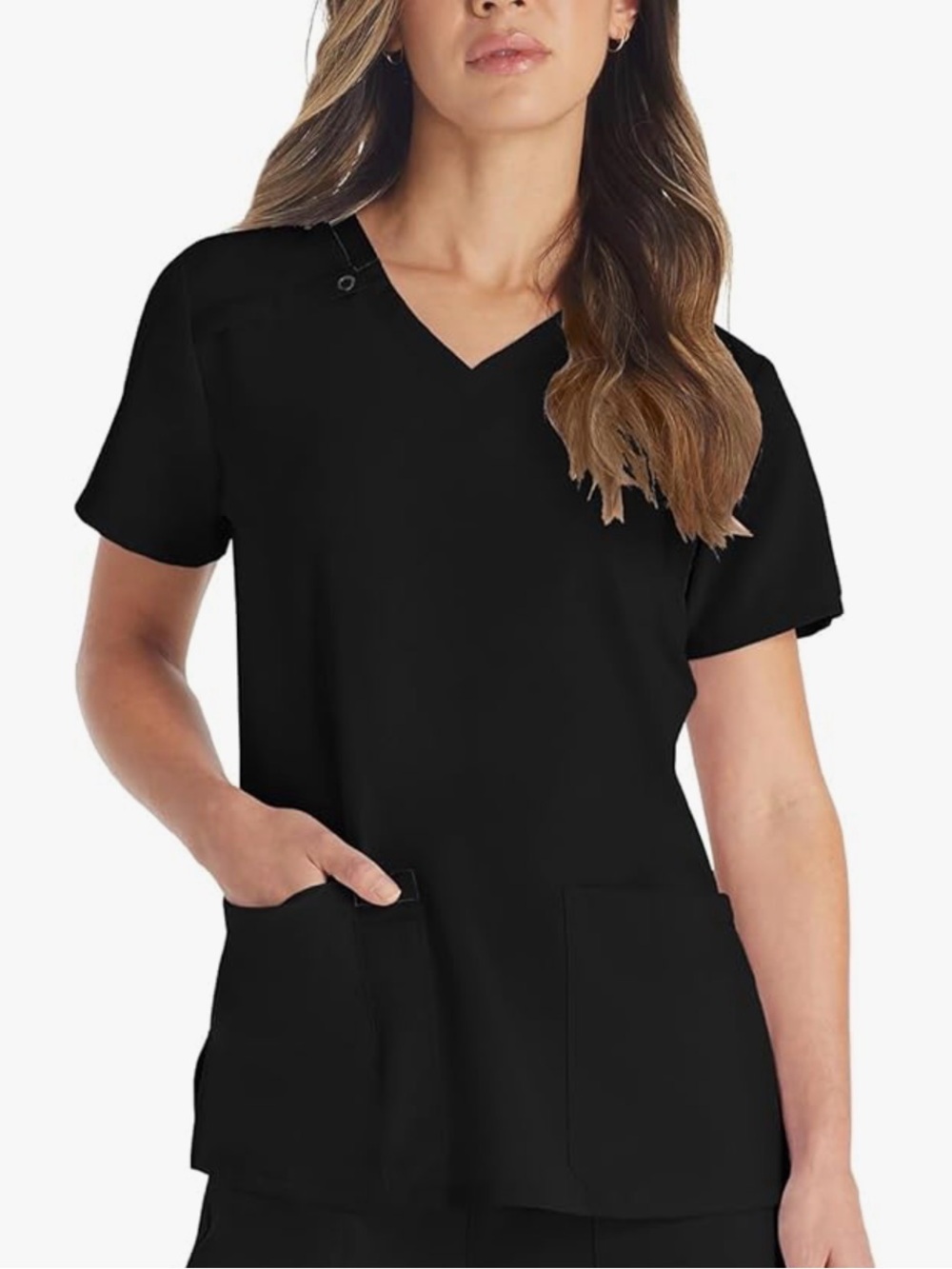 Dickies Women's Scrub Top V-Neck Top with 2 Pockets. Lightly used. Black. XS